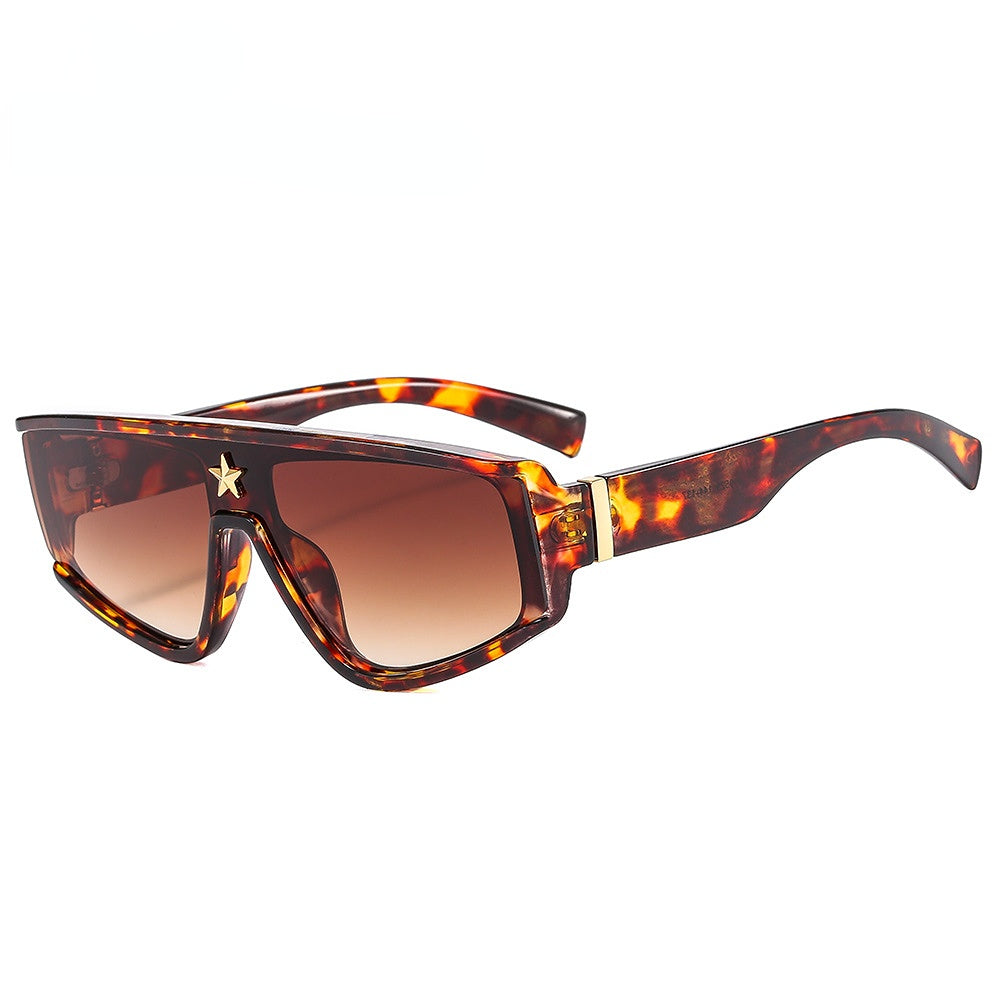 Wholesale Conjoined Star Decoration Large Frame PC Men's Sunglasses